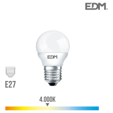 BOMBILLA ESFERICA LED 7W E27 600L 4000K EDM