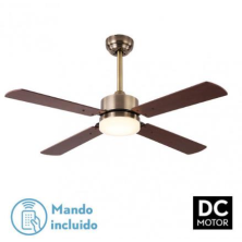 VENTILADOR TECHO HUPE 4 ASPAS 18W FABRILAMP CUERO