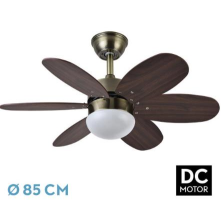 VENTILADOR TECHO ALVES 6 ASPAS FABRILAMP CUERO-CEREZO/NOGAL