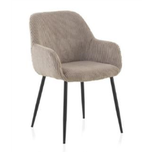 SILLON TAPIZADO TELA PANA CON PATAS METALICAS NEGRA