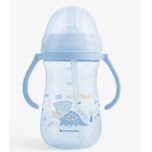 VASITO DE PP CON PAJITA DE SILICONA 300ML DINO WORLD AZUL