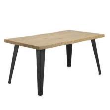 MESA MELAMINA EFECTO MADERA FRESNO PATAS METAL 160X90X72 10310