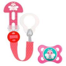 BROCHE CHUPETE CLIP IT & CHUPETE ORIGINAL 0+ SILICONA ROSA