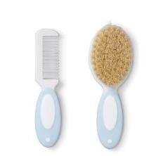 SET DE CEPILLO Y PEINE CON CERDAS NATURALES AZUL