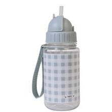 BOTELLA CON PAJITA Y COLGADOR VICHY