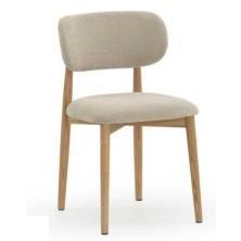 PACK 4 SILLAS MADERA ROBLE NATURAL TAPIZADO BEIG