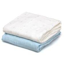 C/V. SET 2 MUSELINAS Y CHUPETES +0 AZUL